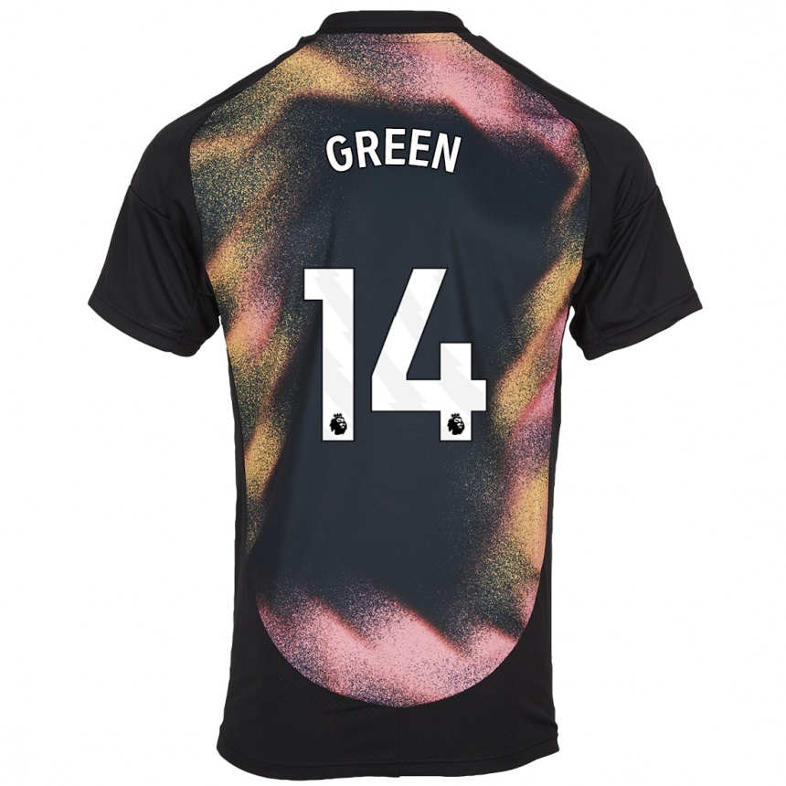 Mujer Fútbol Camiseta Josie Green #14 Negro Blanco 2ª Equipación 2024/25