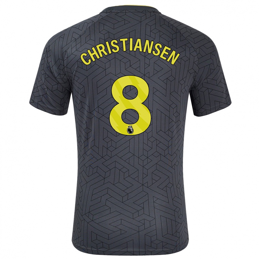 Mujer Fútbol Camiseta Izzy Christiansen #8 Negro Amarillo 2ª Equipación 2024/25