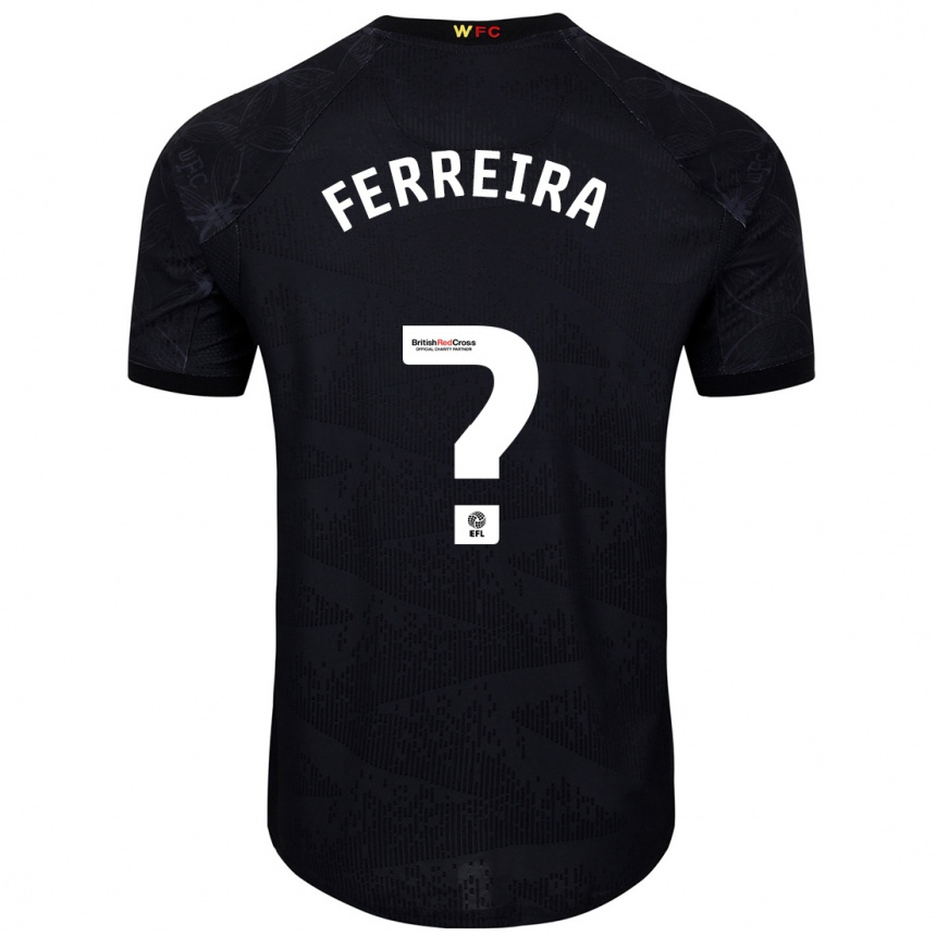 Mujer Fútbol Camiseta João Ferreira #0 Negro Blanco 2ª Equipación 2024/25