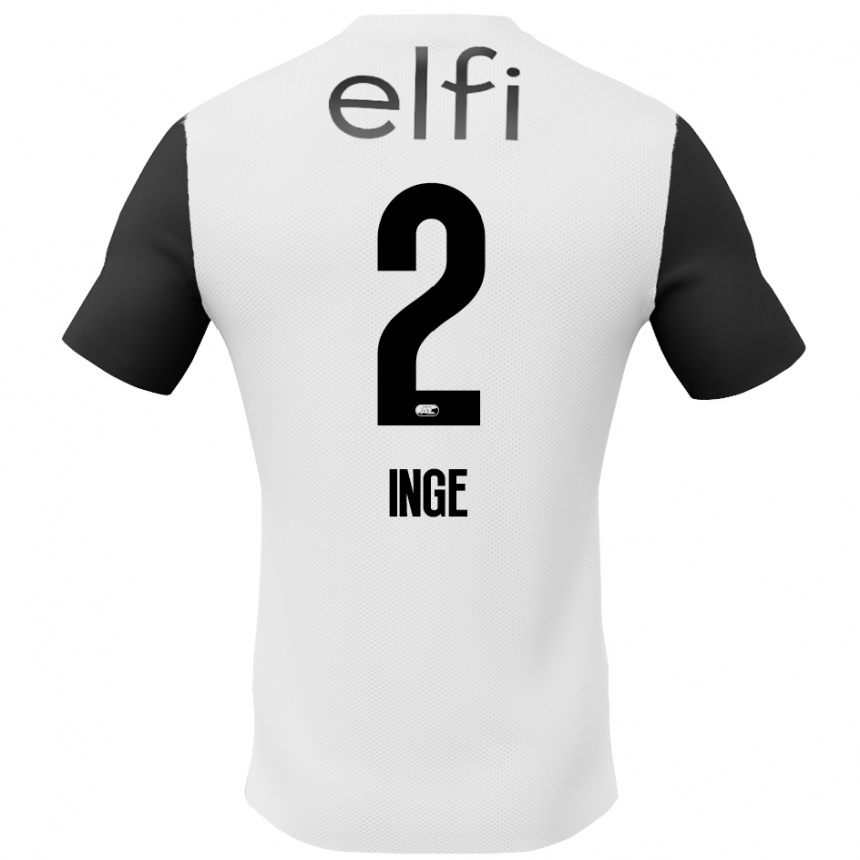 Mujer Fútbol Camiseta Kiani Inge #2 Blanco Negro 2ª Equipación 2024/25