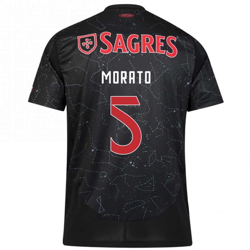 Mujer Fútbol Camiseta Morato #5 Negro Rojo 2ª Equipación 2024/25