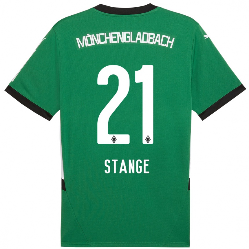 Mujer Fútbol Camiseta Veit Stange #21 Verde Blanco 2ª Equipación 2024/25