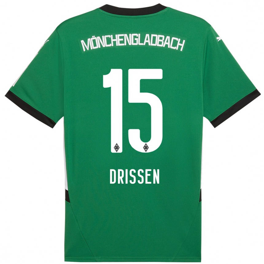 Mujer Fútbol Camiseta Sam Drissen #15 Verde Blanco 2ª Equipación 2024/25