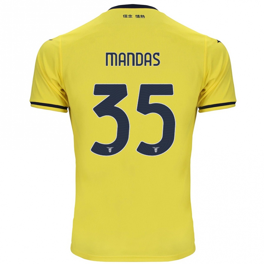 Mujer Fútbol Camiseta Christos Mandas #35 Amarillo 2ª Equipación 2024/25