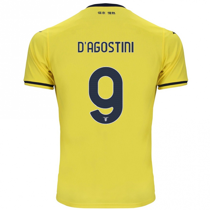 Mujer Fútbol Camiseta Lorenzo D'agostini #9 Amarillo 2ª Equipación 2024/25