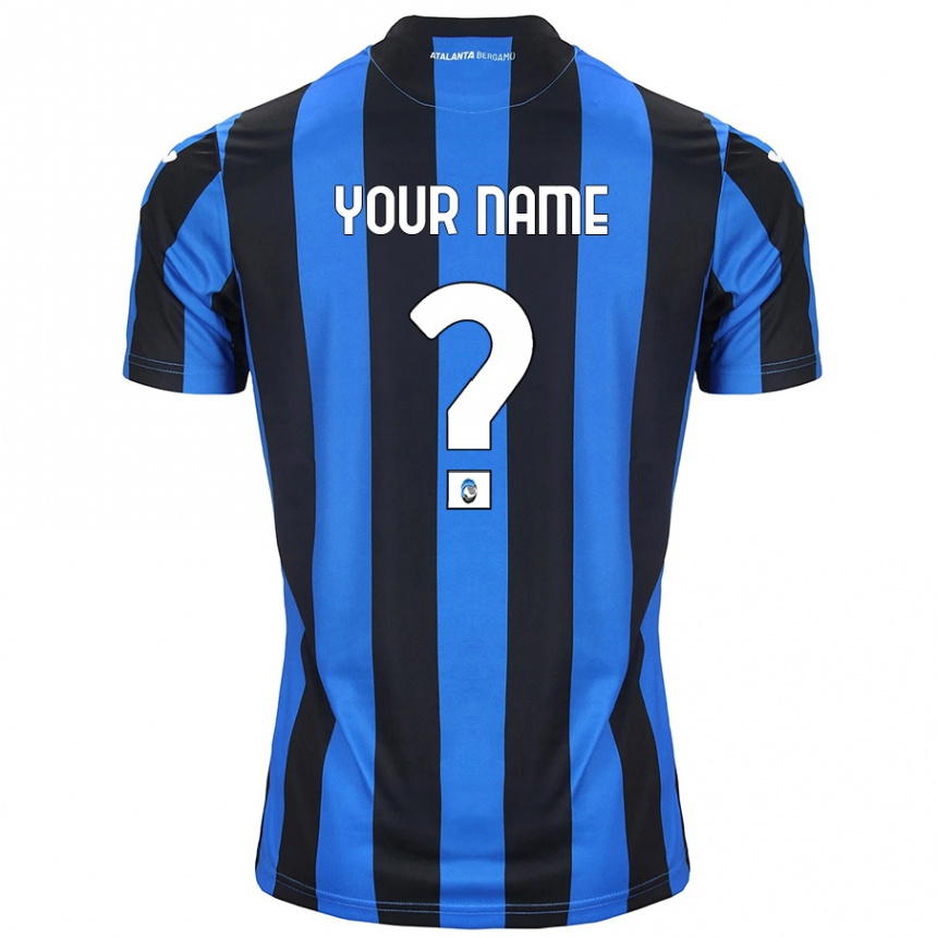 Niño Fútbol Camiseta Su Nombre #0 Azul Negro 1ª Equipación 2024/25