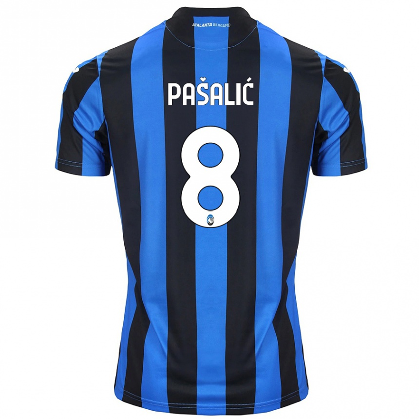 Niño Fútbol Camiseta Mario Pasalic #8 Azul Negro 1ª Equipación 2024/25