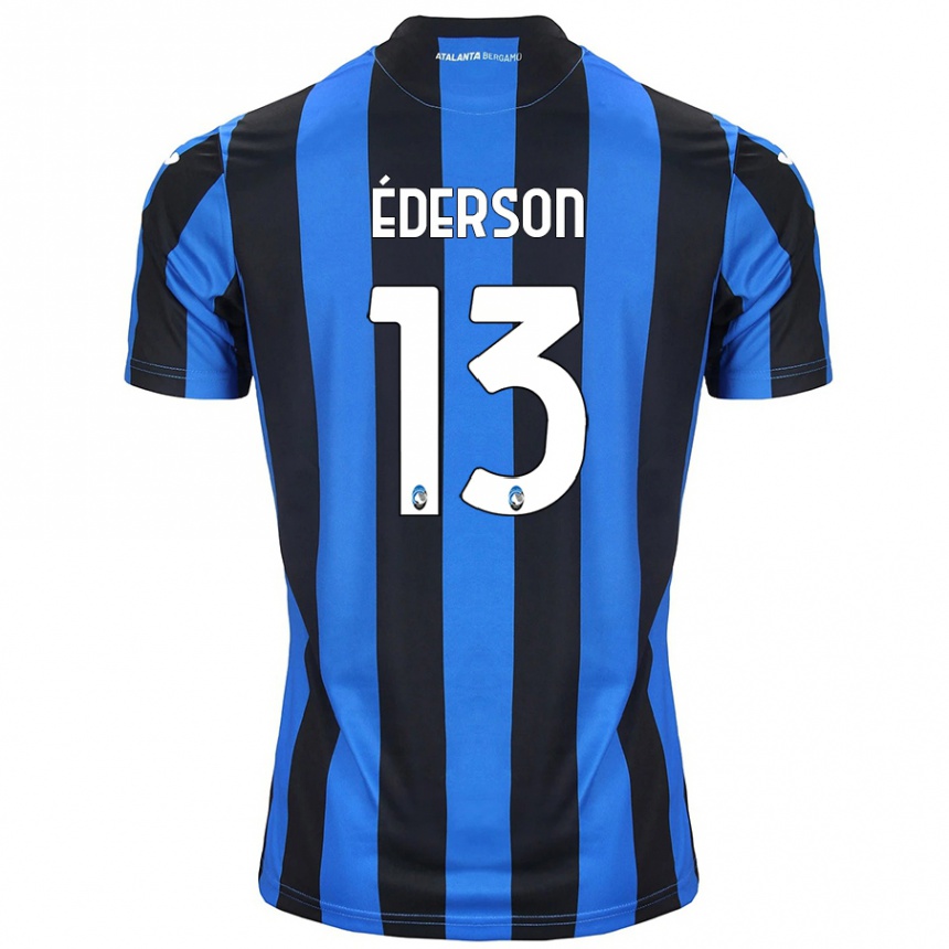 Niño Fútbol Camiseta Éderson #13 Azul Negro 1ª Equipación 2024/25