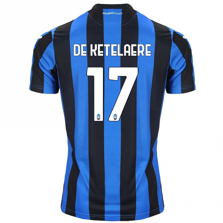 Niño Fútbol Camiseta Charles De Ketelaere #17 Azul Negro 1ª Equipación 2024/25