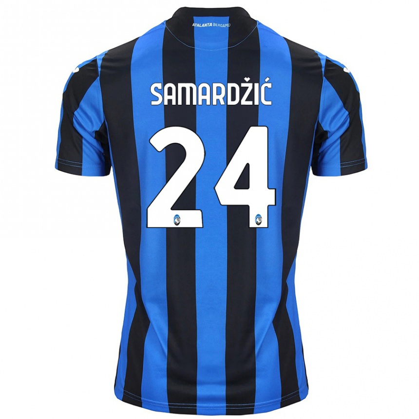 Niño Fútbol Camiseta Lazar Samardžić #24 Azul Negro 1ª Equipación 2024/25