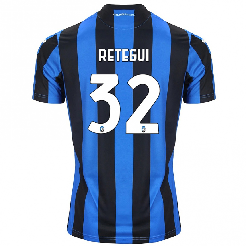 Niño Fútbol Camiseta Mateo Retegui #32 Azul Negro 1ª Equipación 2024/25