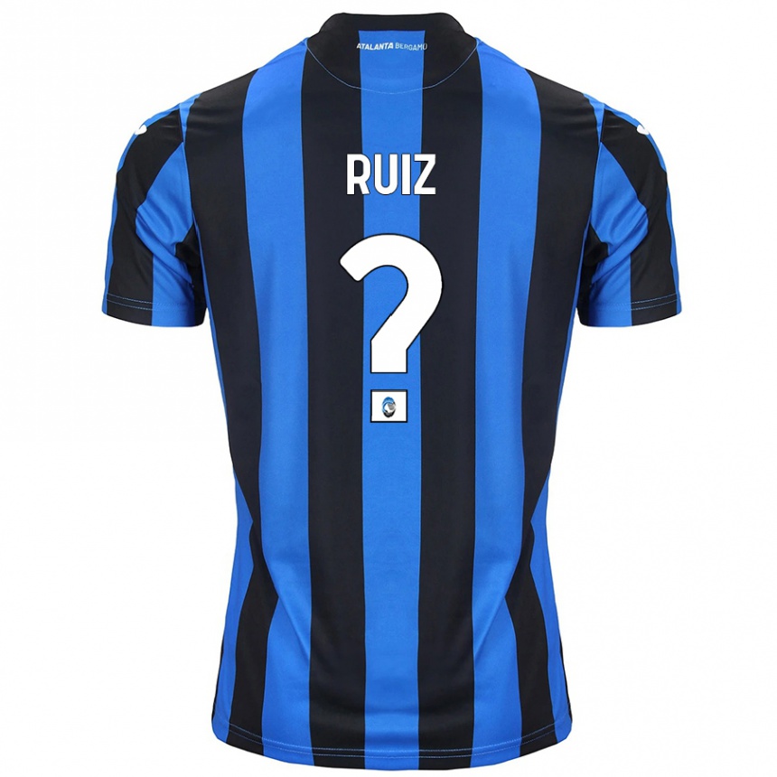 Niño Fútbol Camiseta Gerard Ruiz #0 Azul Negro 1ª Equipación 2024/25