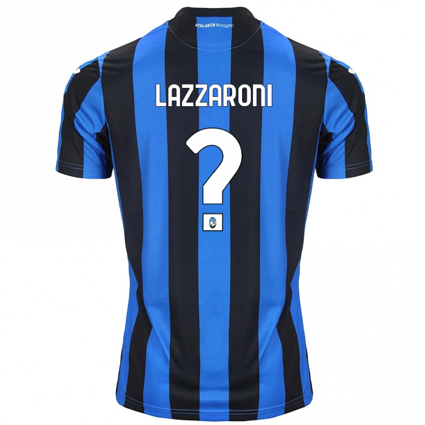 Niño Fútbol Camiseta Andrea Lazzaroni #0 Azul Negro 1ª Equipación 2024/25