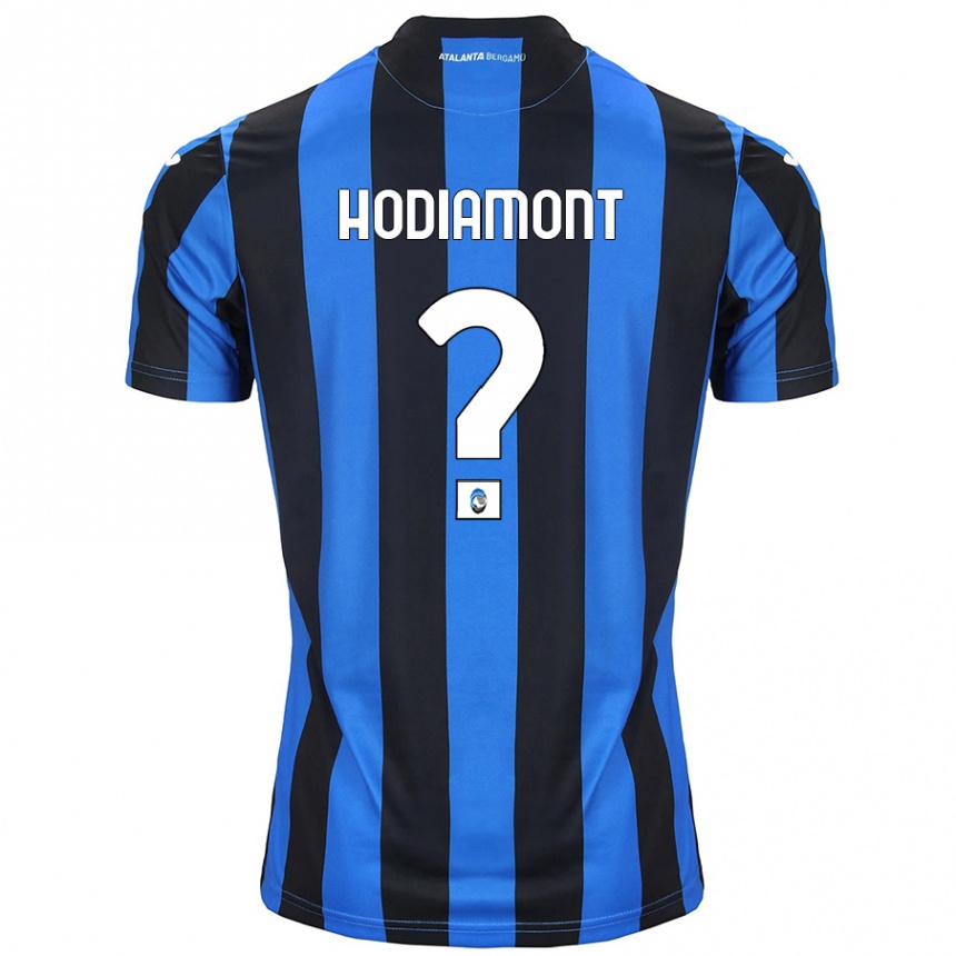 Niño Fútbol Camiseta Lyam Hodiamont #0 Azul Negro 1ª Equipación 2024/25