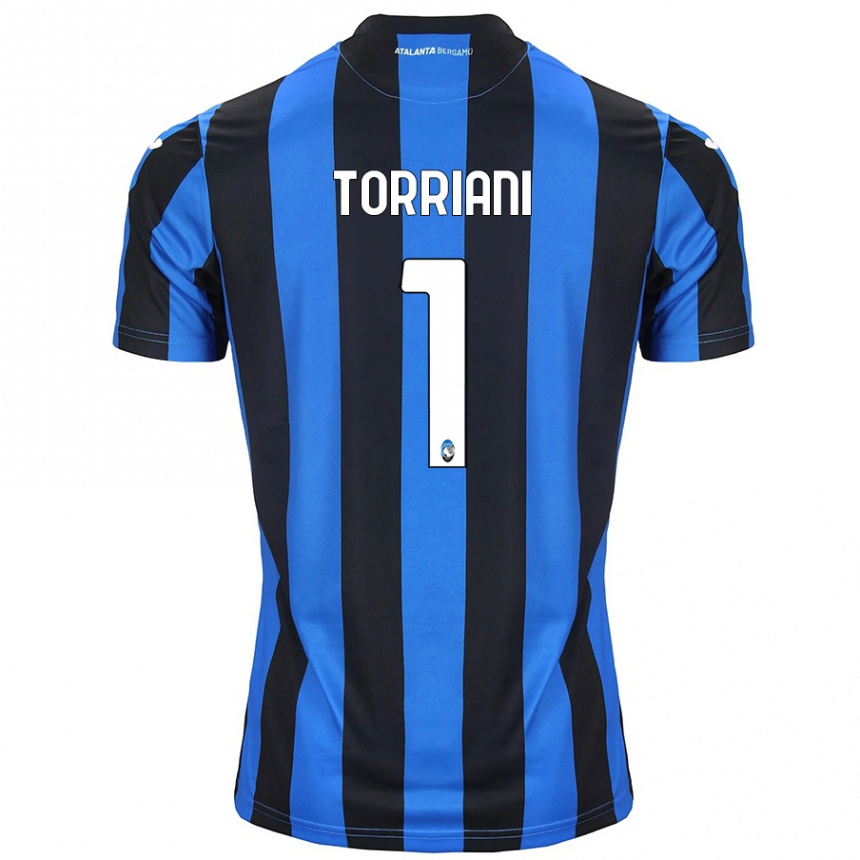 Niño Fútbol Camiseta Andrea Torriani #1 Azul Negro 1ª Equipación 2024/25