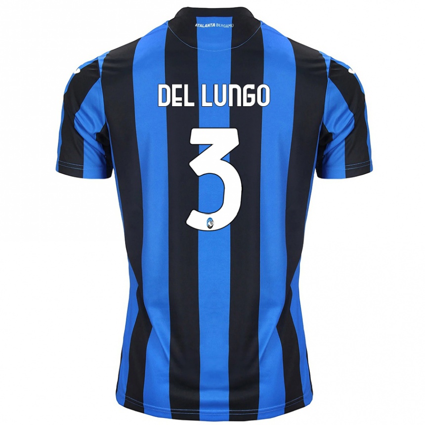 Niño Fútbol Camiseta Tommaso Del Lungo #3 Azul Negro 1ª Equipación 2024/25