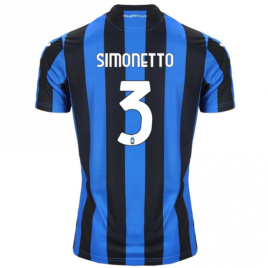 Niño Fútbol Camiseta Federico Simonetto #3 Azul Negro 1ª Equipación 2024/25