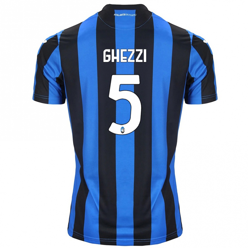 Niño Fútbol Camiseta Samuele Ghezzi #5 Azul Negro 1ª Equipación 2024/25