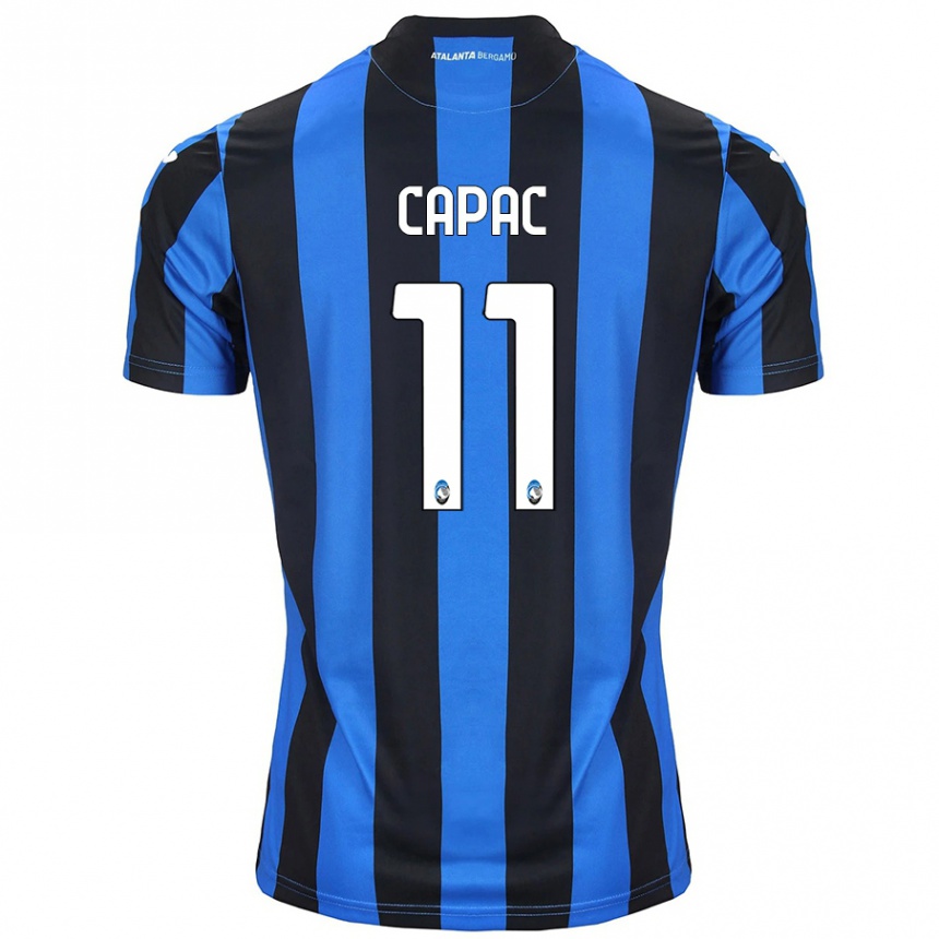 Niño Fútbol Camiseta Alexandru Capac #11 Azul Negro 1ª Equipación 2024/25