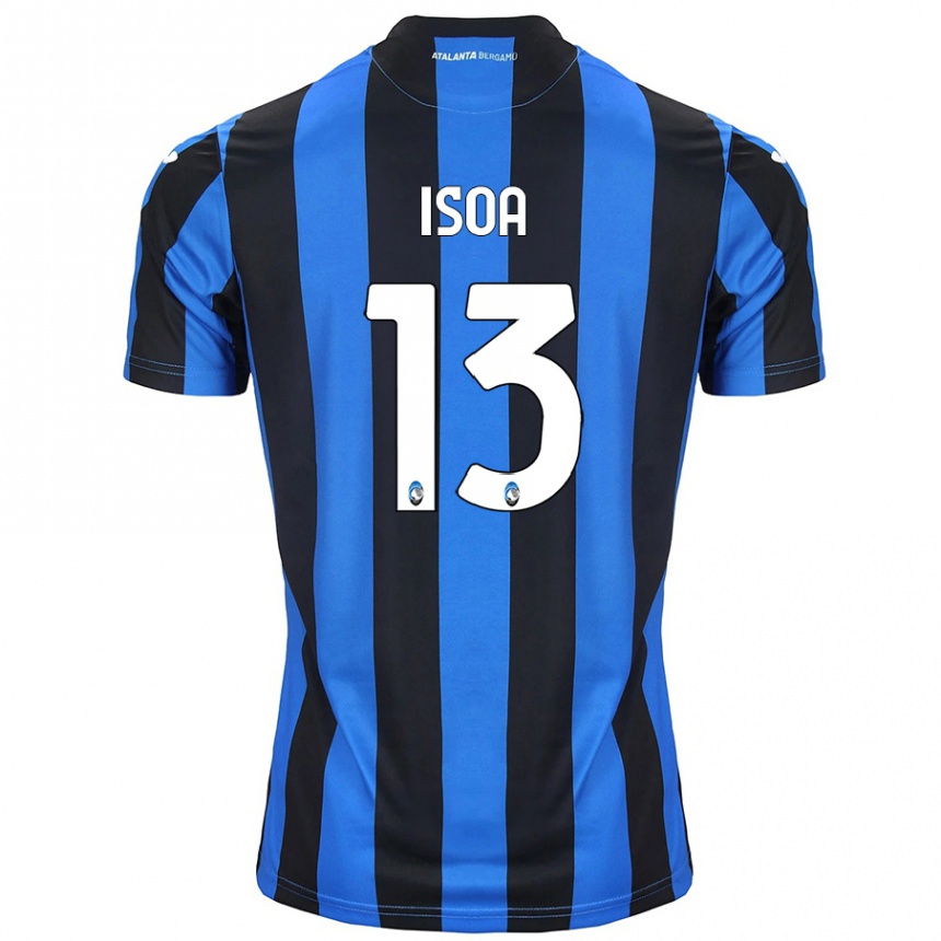 Niño Fútbol Camiseta Isaac Isoa #13 Azul Negro 1ª Equipación 2024/25