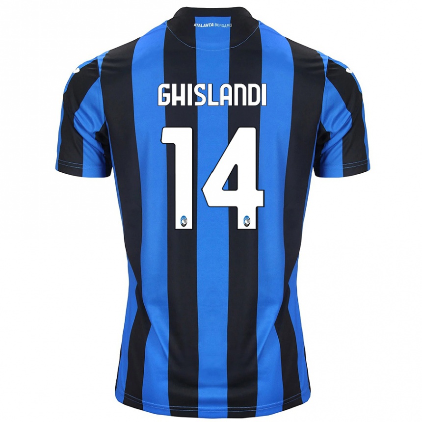 Niño Fútbol Camiseta Davide Ghislandi #14 Azul Negro 1ª Equipación 2024/25