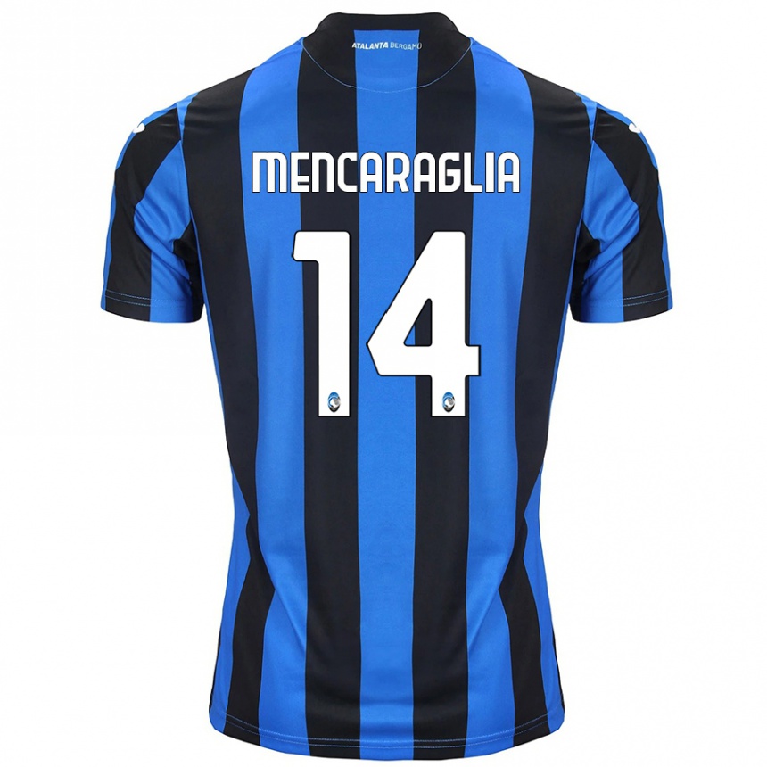 Niño Fútbol Camiseta Filippo Mencaraglia #14 Azul Negro 1ª Equipación 2024/25