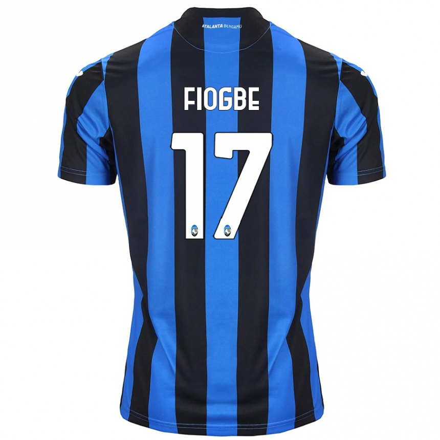 Niño Fútbol Camiseta Candas Fiogbe #17 Azul Negro 1ª Equipación 2024/25