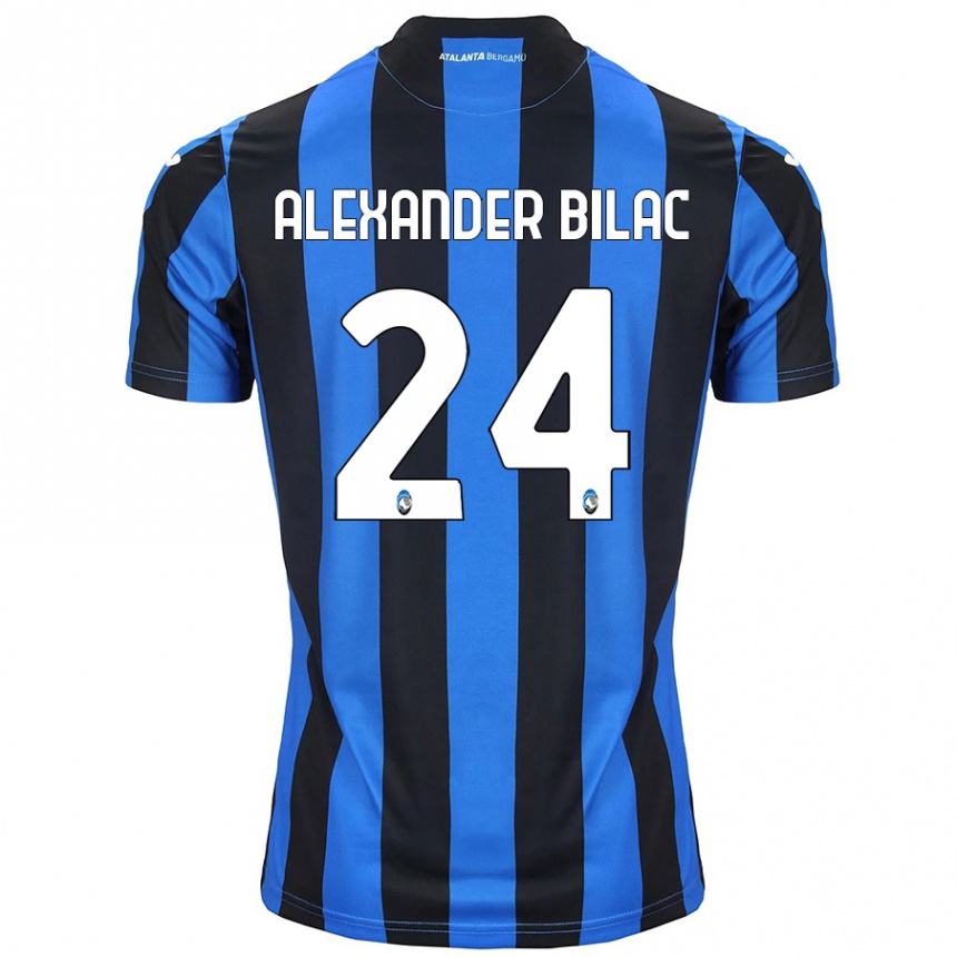 Niño Fútbol Camiseta Max Alexander Bilac #24 Azul Negro 1ª Equipación 2024/25