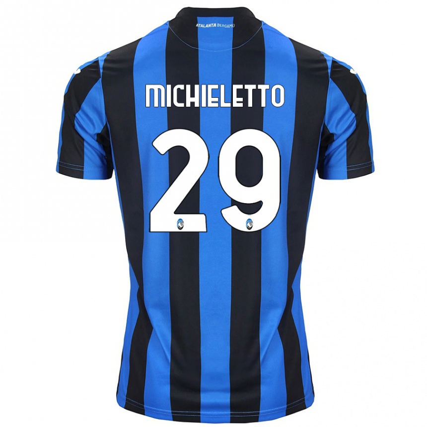 Niño Fútbol Camiseta Andrea Michieletto #29 Azul Negro 1ª Equipación 2024/25