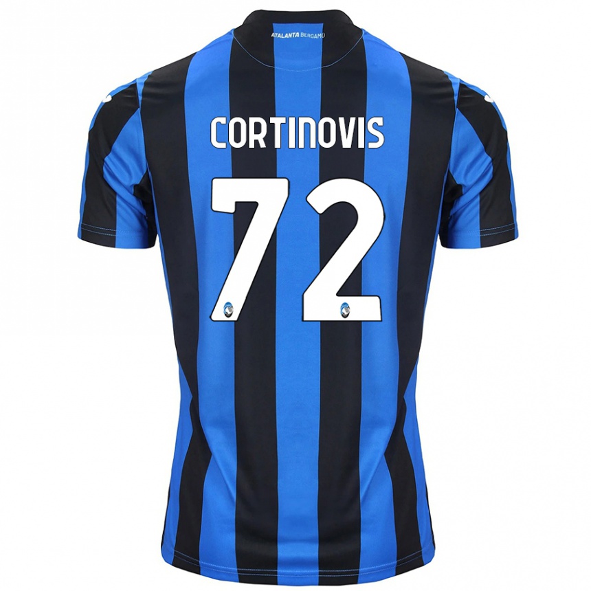 Niño Fútbol Camiseta Alessandro Cortinovis #72 Azul Negro 1ª Equipación 2024/25