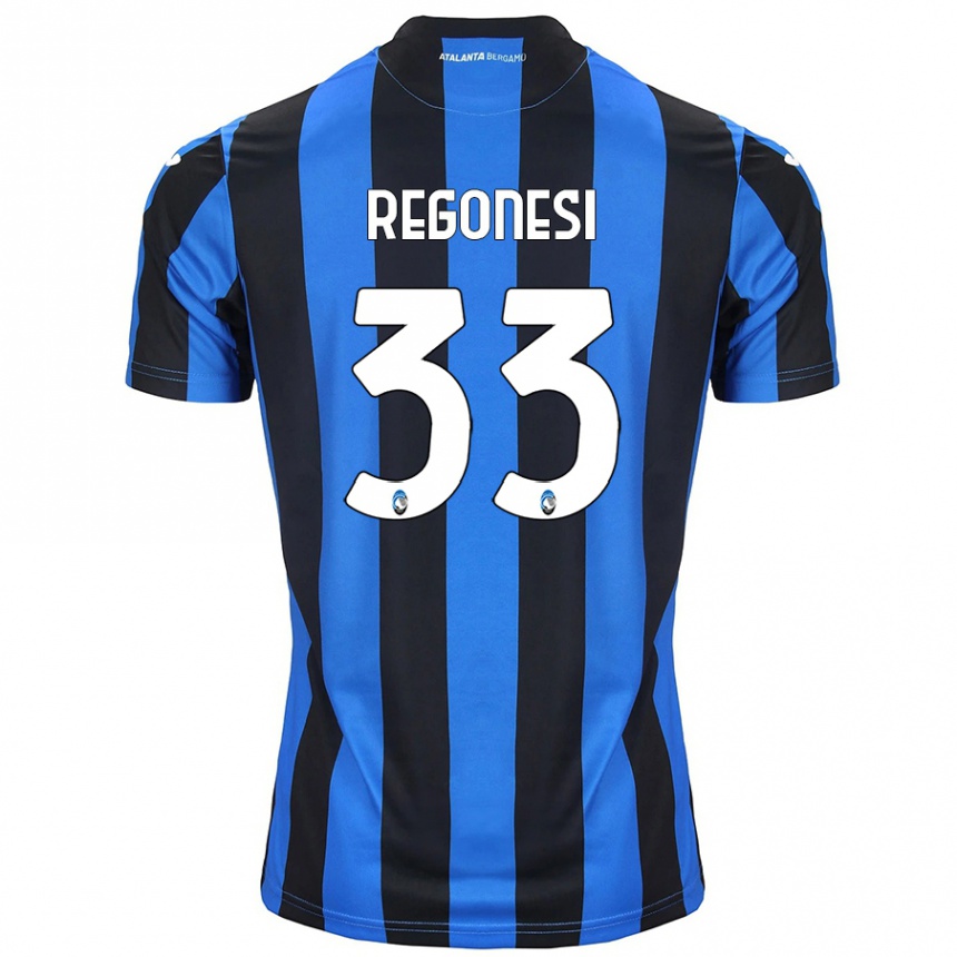 Niño Fútbol Camiseta Iacopo Regonesi #33 Azul Negro 1ª Equipación 2024/25