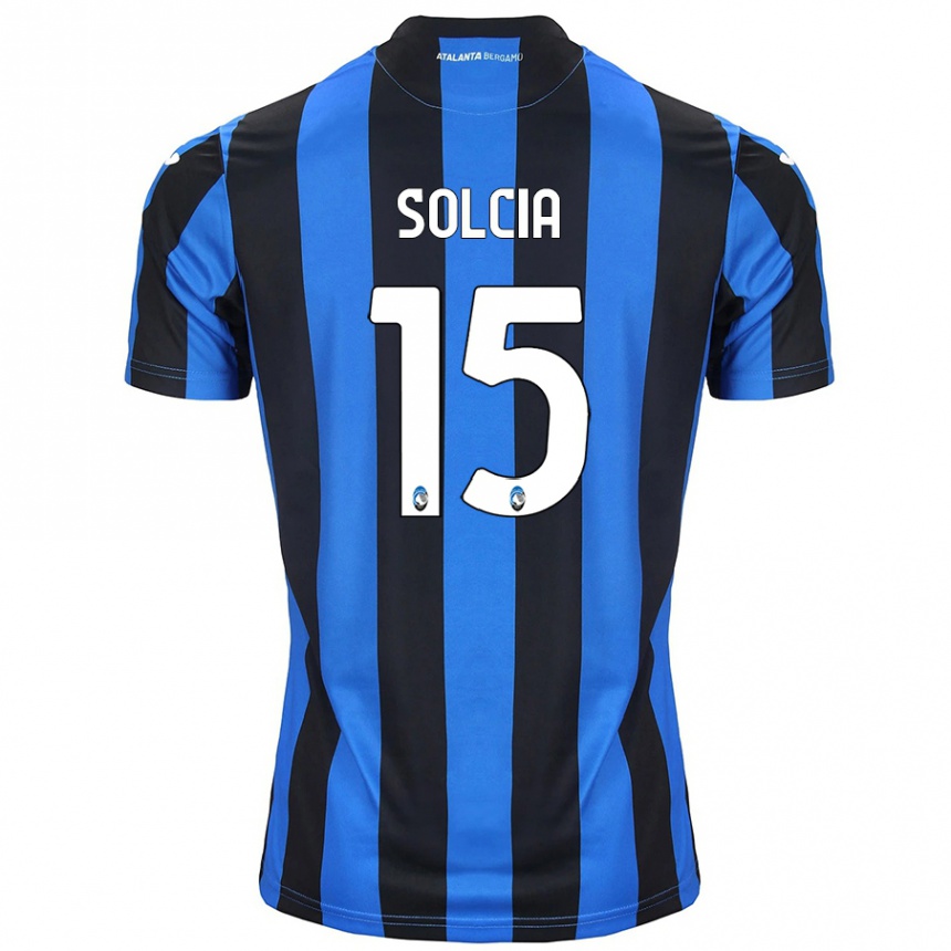 Niño Fútbol Camiseta Daniele Solcia #15 Azul Negro 1ª Equipación 2024/25