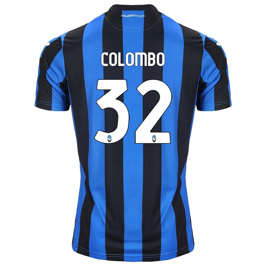 Niño Fútbol Camiseta Matteo Colombo #32 Azul Negro 1ª Equipación 2024/25