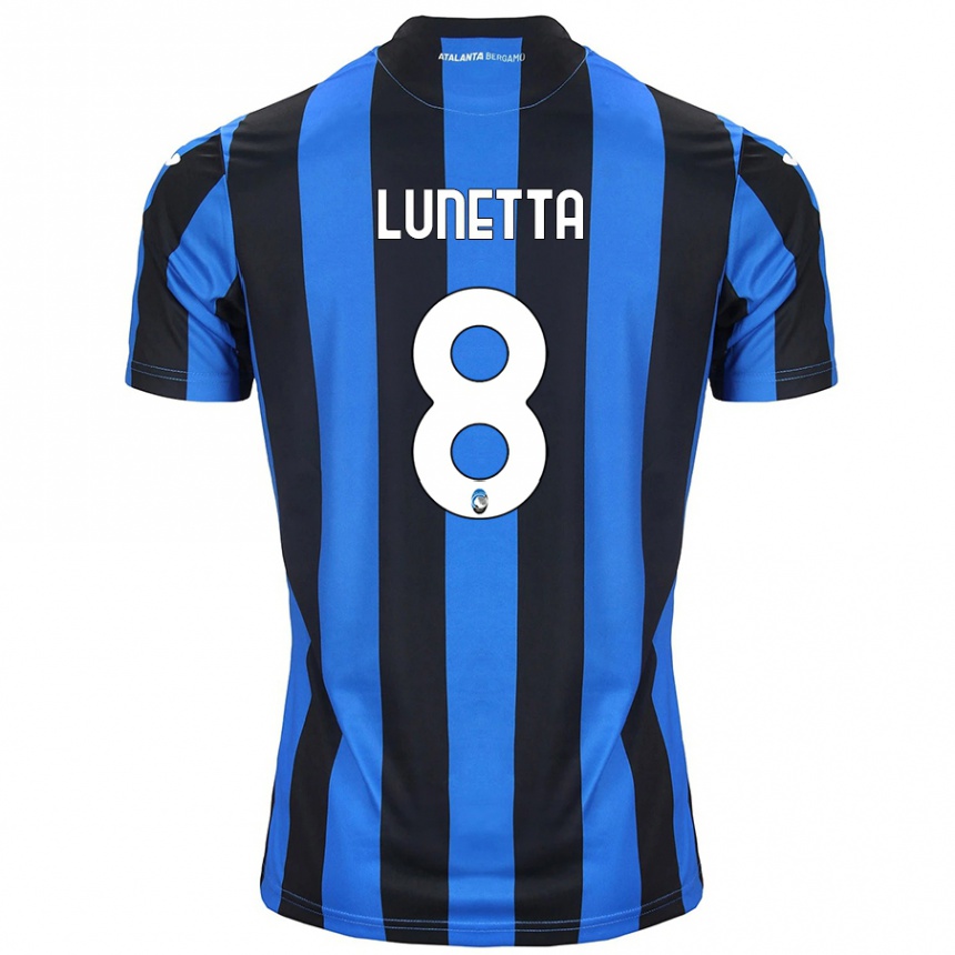 Niño Fútbol Camiseta Gabriel Lunetta #8 Azul Negro 1ª Equipación 2024/25