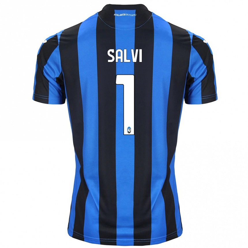 Niño Fútbol Camiseta Margherita Salvi #1 Azul Negro 1ª Equipación 2024/25