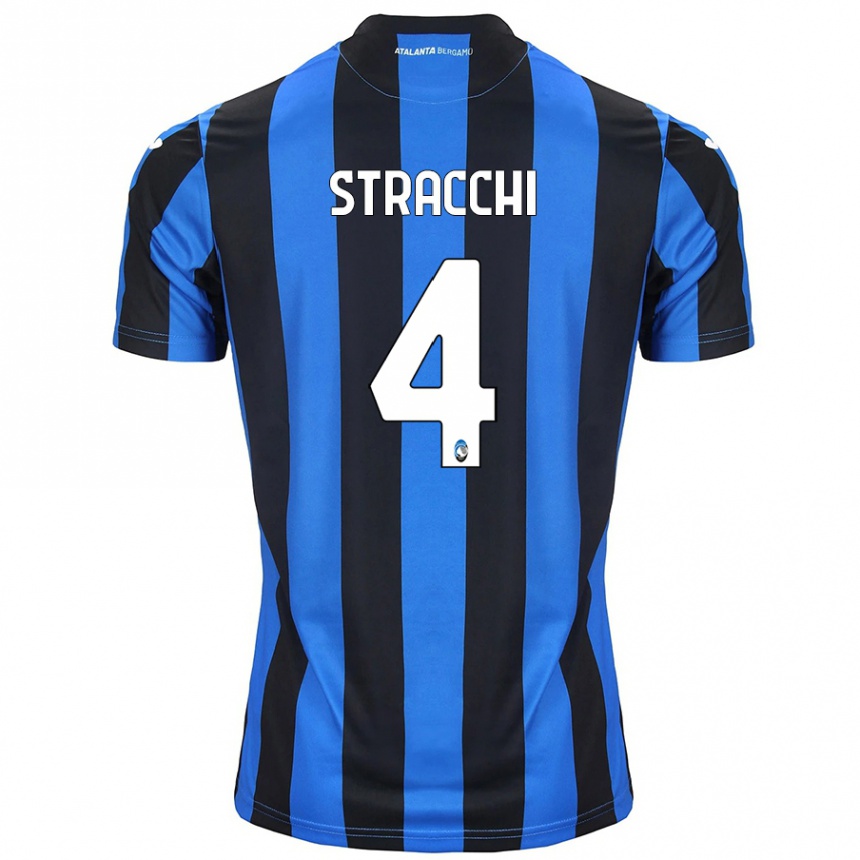 Niño Fútbol Camiseta Daniela Stracchi #4 Azul Negro 1ª Equipación 2024/25