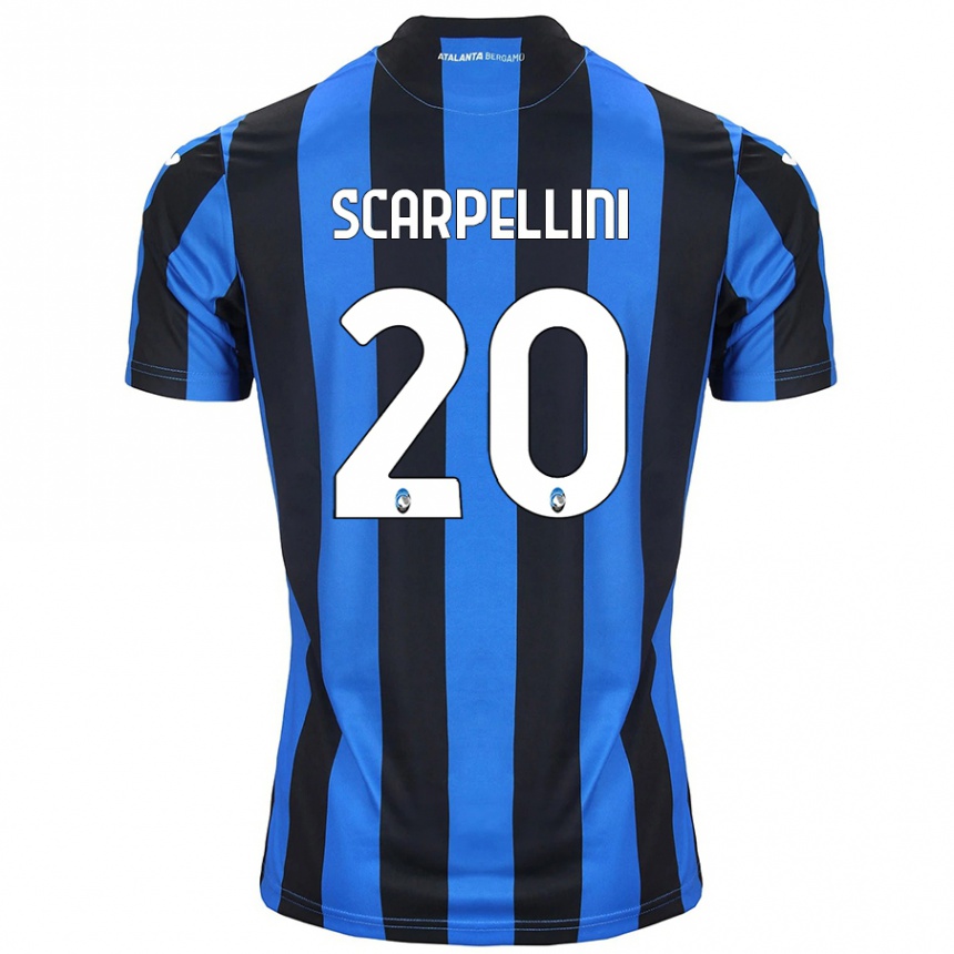 Niño Fútbol Camiseta Andrea Scarpellini #20 Azul Negro 1ª Equipación 2024/25