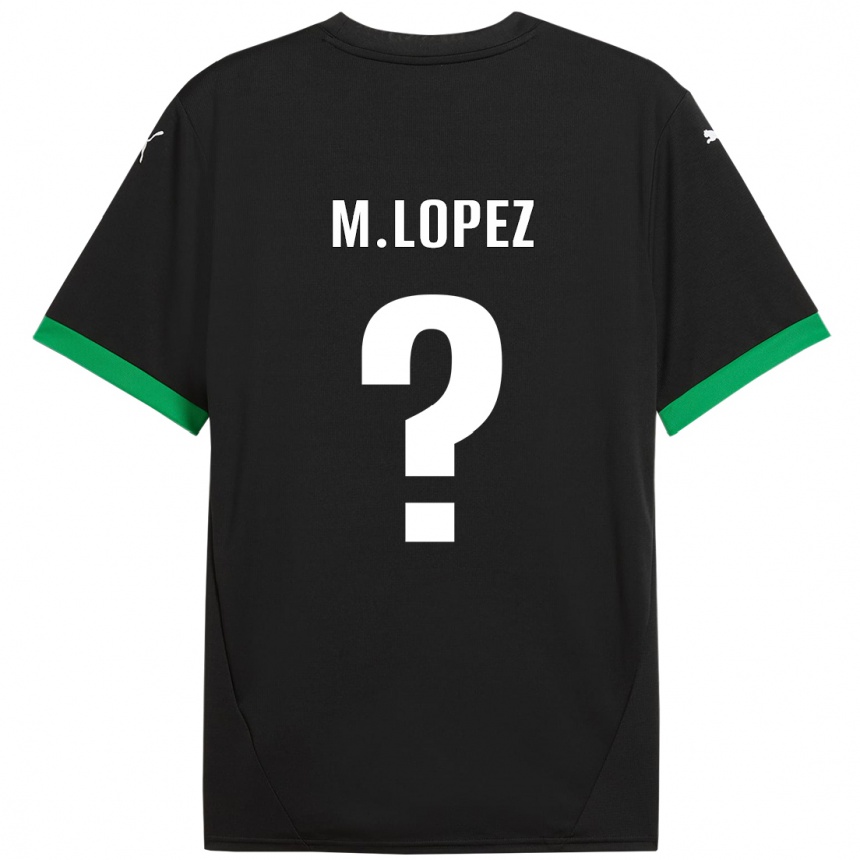 Niño Fútbol Camiseta Maxime López #0 Negro Verde Oscuro 1ª Equipación 2024/25