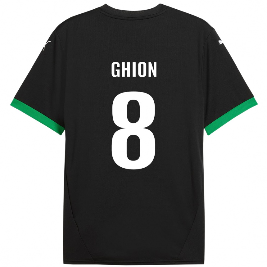 Niño Fútbol Camiseta Andrea Ghion #8 Negro Verde Oscuro 1ª Equipación 2024/25