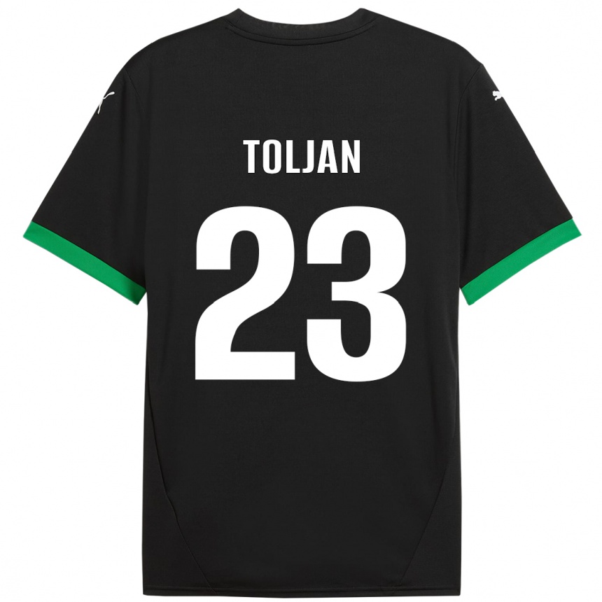 Niño Fútbol Camiseta Jeremy Toljan #23 Negro Verde Oscuro 1ª Equipación 2024/25