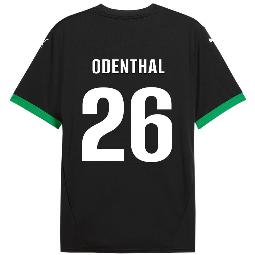 Niño Fútbol Camiseta Cas Odenthal #26 Negro Verde Oscuro 1ª Equipación 2024/25