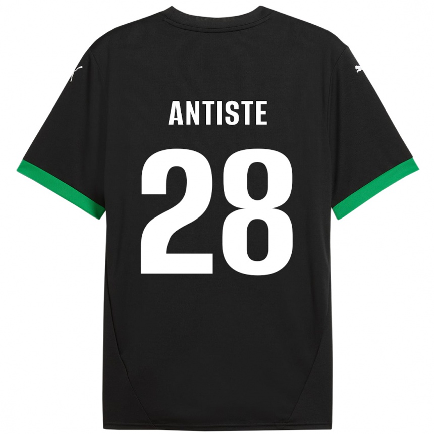 Niño Fútbol Camiseta Janis Antiste #28 Negro Verde Oscuro 1ª Equipación 2024/25