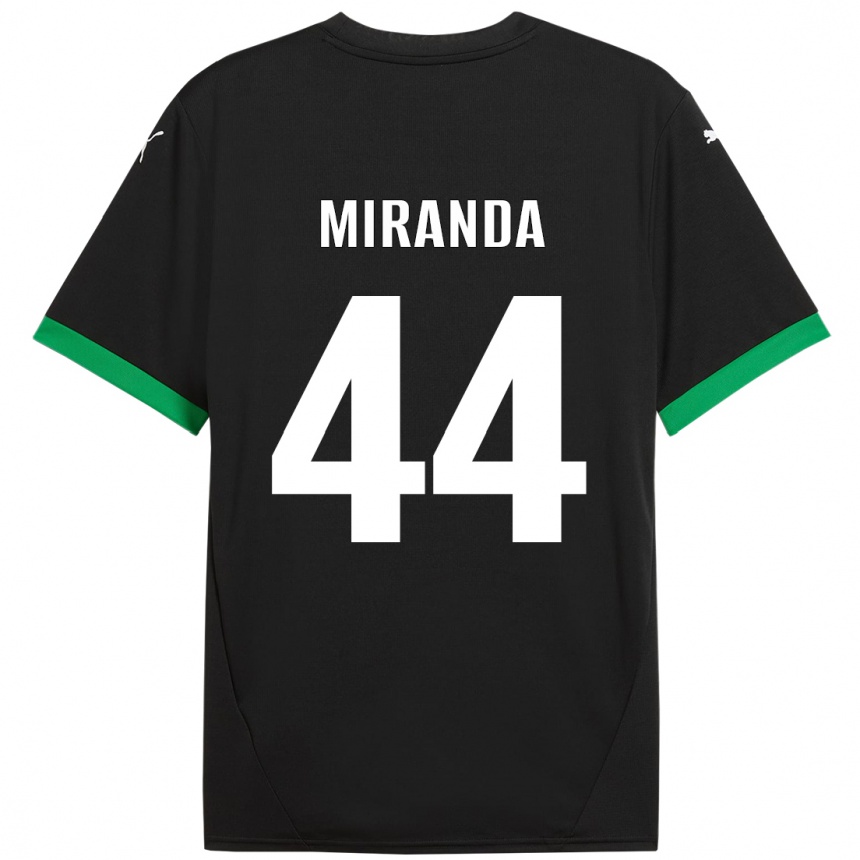 Niño Fútbol Camiseta Kevin Miranda #44 Negro Verde Oscuro 1ª Equipación 2024/25