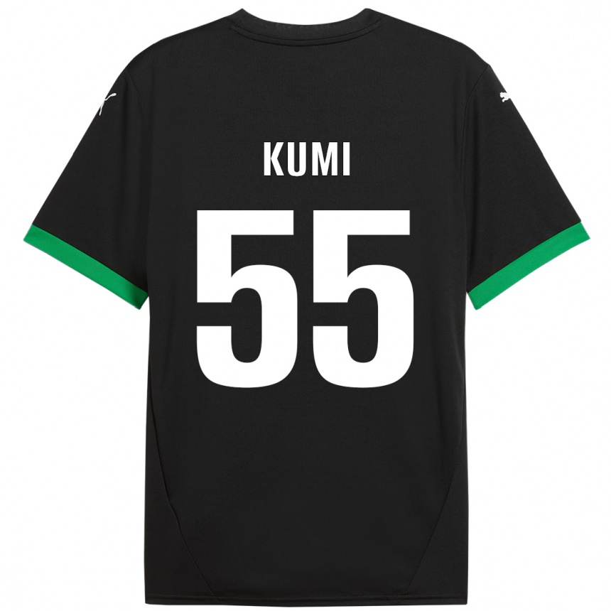 Niño Fútbol Camiseta Justin Kumi #55 Negro Verde Oscuro 1ª Equipación 2024/25