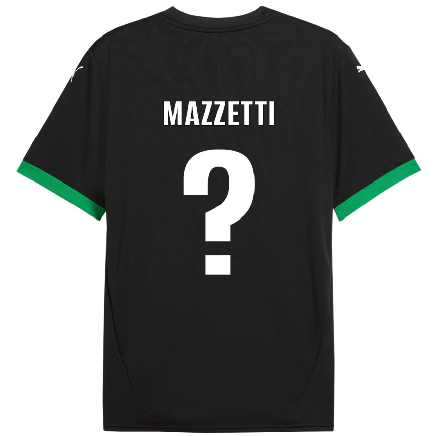 Niño Fútbol Camiseta Riccardo Mazzetti #0 Negro Verde Oscuro 1ª Equipación 2024/25