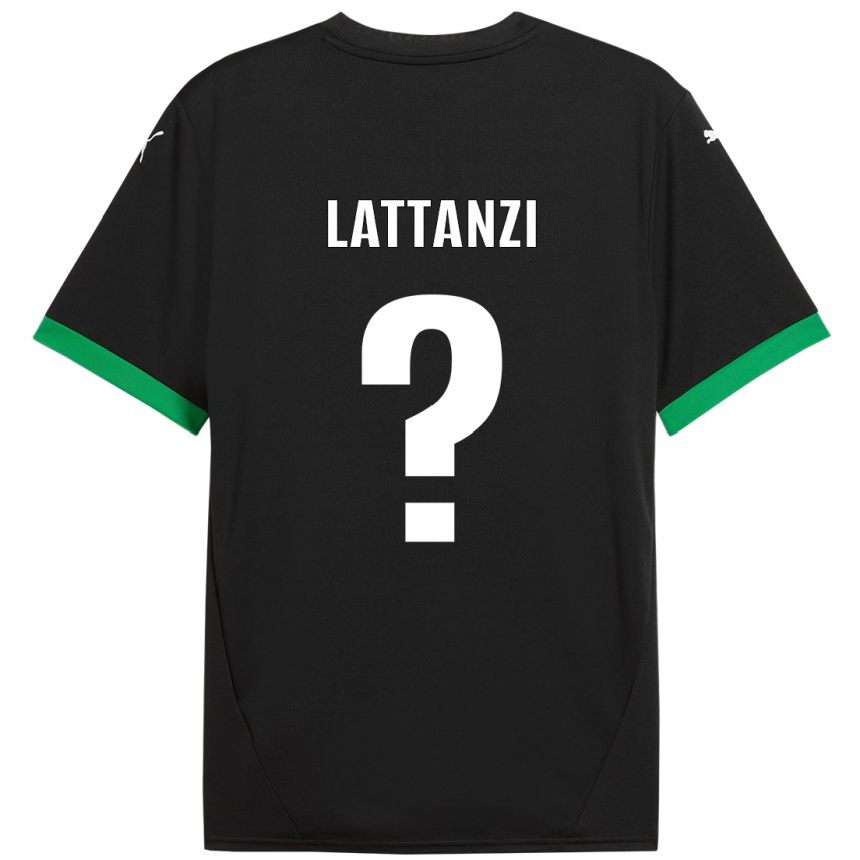 Niño Fútbol Camiseta Luca Lattanzi #0 Negro Verde Oscuro 1ª Equipación 2024/25