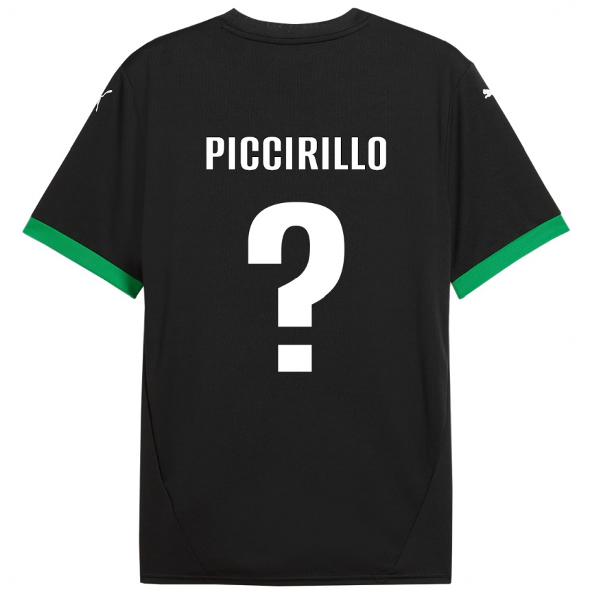 Niño Fútbol Camiseta Michele Piccirillo #0 Negro Verde Oscuro 1ª Equipación 2024/25