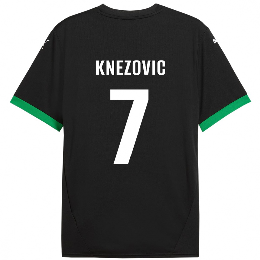 Niño Fútbol Camiseta Borna Knezovic #7 Negro Verde Oscuro 1ª Equipación 2024/25