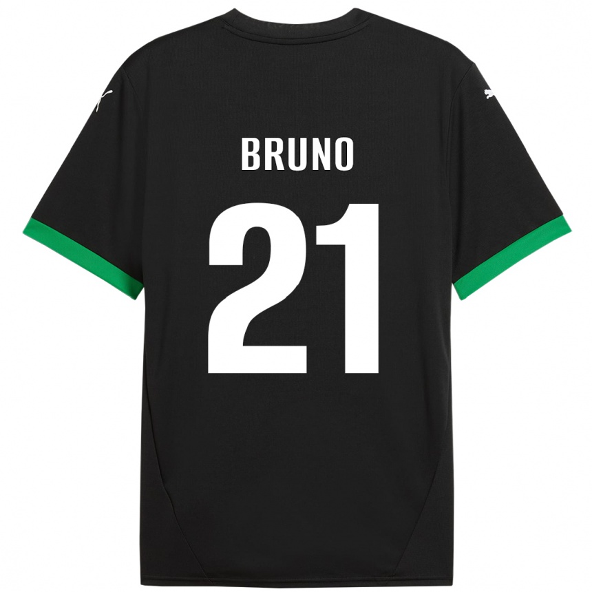 Niño Fútbol Camiseta Kevin Bruno #21 Negro Verde Oscuro 1ª Equipación 2024/25