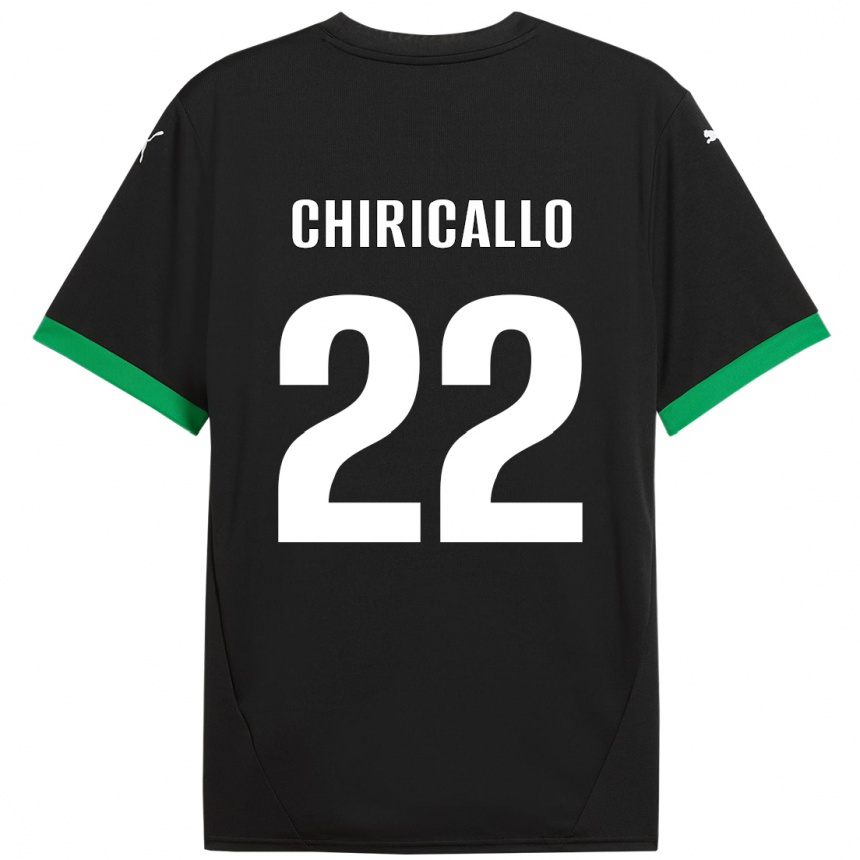 Niño Fútbol Camiseta Giovanni Chiricallo #22 Negro Verde Oscuro 1ª Equipación 2024/25